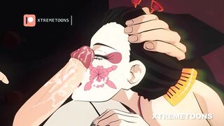 Muzan orders Daki to sucks his cock until she makes him cum - Demon Slayer