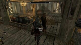Skyrim blowjob to Aimar while the cleaning lady watches and tries to kick out with a broom