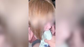パンツを被せてフェラチオ パンツこき パンコキ　Blowjob with pants on panty job