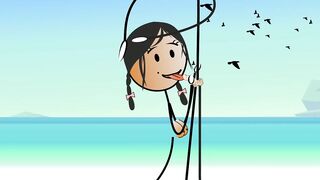 Cartoon Stick People Fucking at Nude Beach - Sexiest Girl Ever Fucking with a StickMan at the Beach
