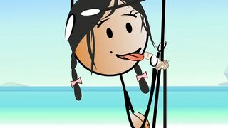Cartoon Stick People Fucking at Nude Beach - Sexiest Girl Ever Fucking with a StickMan at the Beach