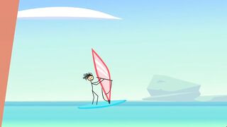 Cartoon Stick People Fucking at Nude Beach - Sexiest Girl Ever Fucking with a StickMan at the Beach