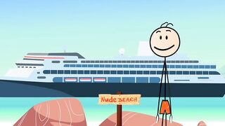 Cartoon Stick People Fucking at Nude Beach - Sexiest Girl Ever Fucking with a StickMan at the Beach
