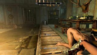 Skyrim Yeval Eating pussy Dragonborn while his stepfather slumber