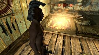 Skyrim Yeval Eating pussy Dragonborn while his stepfather slumber
