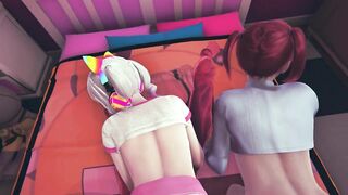 Fucks in the ass of two gamer girls