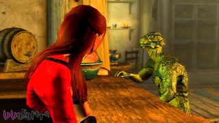 Lizardman gets milked by Sexy Red Head MILF in Bar THE ULTIMATE PLEATURE SKYRIM