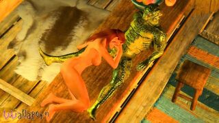 Lizardman gets milked by Sexy Red Head MILF in Bar THE ULTIMATE PLEATURE SKYRIM
