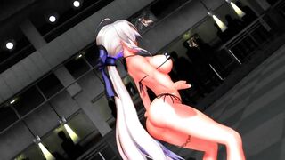 【MMD】Waist pretend dance with whip whip Haku in micro bikini【R-18】