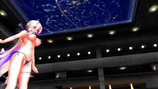 【MMD】Waist pretend dance with whip whip Haku in micro bikini【R-18】