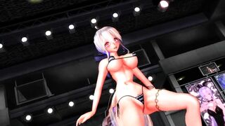 【MMD】Waist pretend dance with whip whip Haku in micro bikini【R-18】