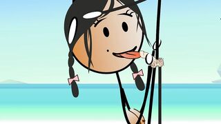 Cartoon Hot Stick Girl Fucking with a Small Dick Sexy Stick Man at Nude Beach
