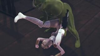 Orc cock is too big for this pussy