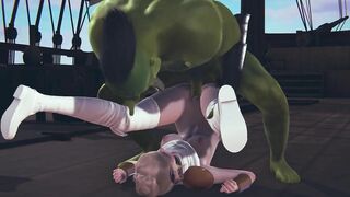 Orc cock is too big for this pussy