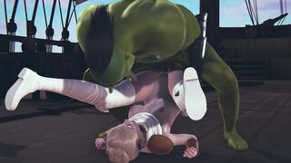 Orc cock is too big for this pussy