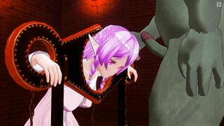 3D HENTAI BDSM Bound elf sucks big orc cock