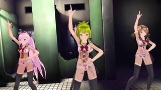 【MMD】TDA Gumi & Rin & Luka & Meiko - Sanba【R-18】