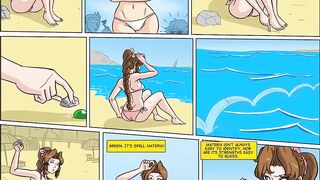 Beach Materia - Boobs and belly inflation