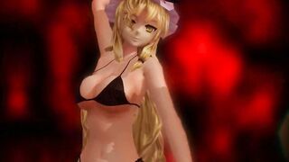 【MMD】Echo - Yukari & Ran & Yuugi【R-18】