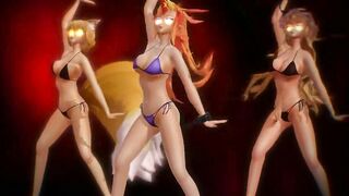【MMD】Echo - Yukari & Ran & Yuugi【R-18】