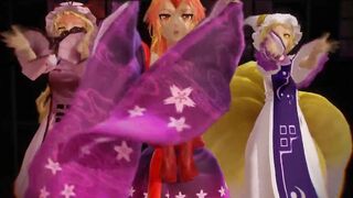 【MMD】Echo - Yukari & Ran & Yuugi【R-18】