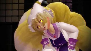 【MMD】Echo - Yukari & Ran & Yuugi【R-18】