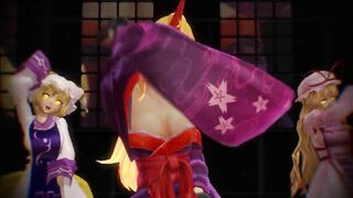 【MMD】Echo - Yukari & Ran & Yuugi【R-18】