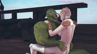 Cute elf rides a big dick