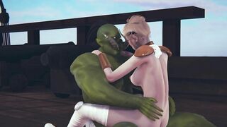 Cute elf rides a big dick