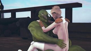 Cute elf rides a big dick