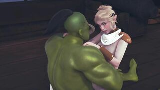 Cute elf rides a big dick