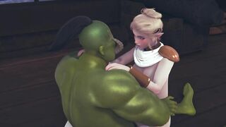 Cute elf rides a big dick