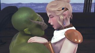 Cute elf rides a big dick
