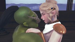 Cute elf rides a big dick