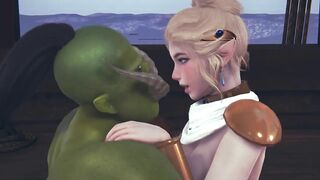 Cute elf rides a big dick