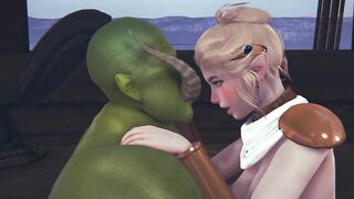 Cute elf rides a big dick