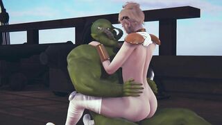 Cute elf rides a big dick