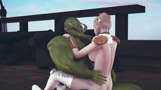 Cute elf rides a big dick