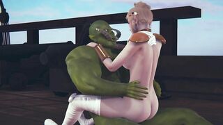 Cute elf rides a big dick