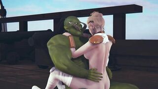 Cute elf rides a big dick
