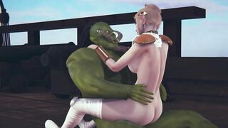 Cute elf rides a big dick