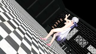 【MMD】Haku dancing Pink Cat【R-18】