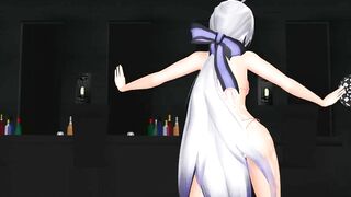 【MMD】Haku-san danced Pink Cat【R-18】