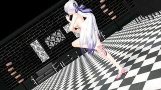 【MMD】Haku-san danced Pink Cat【R-18】