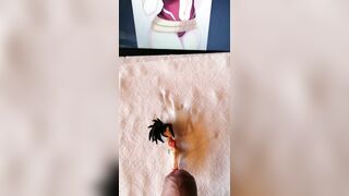 Cum Tribute in Horny Momo Yaoyorozu figure - Cumshot