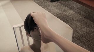 Asuka The Redheaded tsundere uses her feet to jerk off your cock