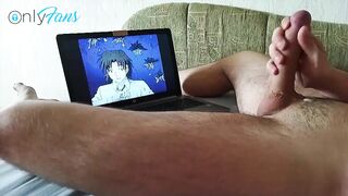 College Guy Watching Uncensored Hentai While Jerking Off With Sexy Moaning