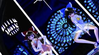 【MMD】Reimu-san and Seireimu-san love Kiss me [R-18]