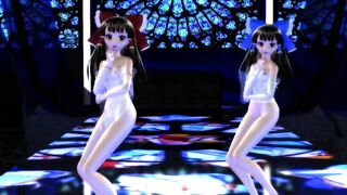 【MMD】Reimu-san and Seireimu-san love Kiss me [R-18]