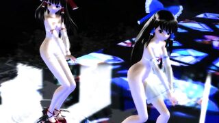 【MMD】Reimu-san and Seireimu-san love Kiss me [R-18]